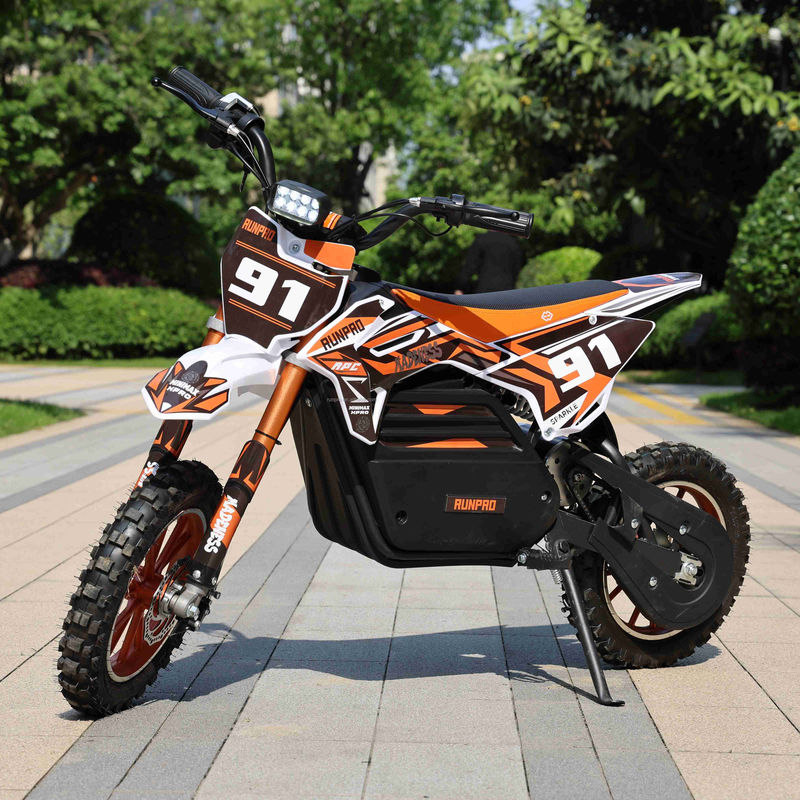 RUNPRO 2024 1000W Elektro-Dirtbike für Kinder Anpassbares Mini Trail Taschenbike Disc F/R